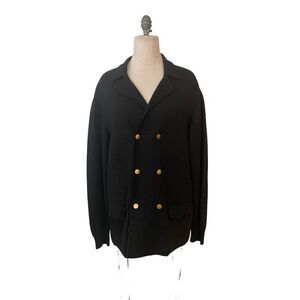 Countess Mara Vintage Black Knit Blazer Jacket Large